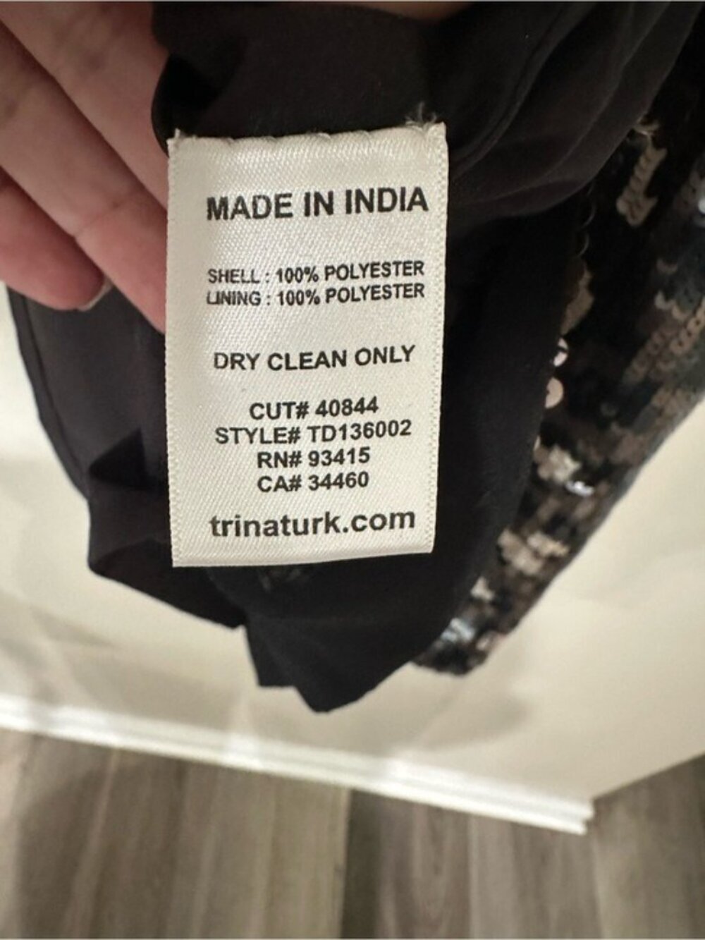 Trina Turk Black Sequin Cocktail Dress Size 4 NWT Sleeveless Party Mini Glam - Picture 9 of 12